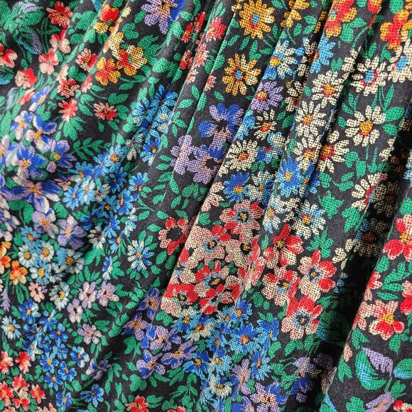 Rafaella Floral Maxi Skirt Pleated Womens 8 Rayon Wool Blend Button Multicolor - Picture 7 of 12